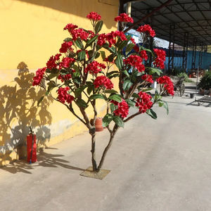 Fleur Rouge Artificielle Géante <span class=keywords><strong>Frangipanier</strong></span> Arbre à Fleurs pour l'Extérieur Hôtel Paysage Simulation Slik Arbre à Magnolia Rouge <span class=keywords><strong>Artificiel</strong></span> - Product Image 2