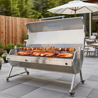 Barbecue à gaz avec rôtissoire en acier inoxydable et brûleur