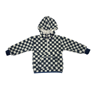 Hiver Tissu épais Toddler Baby boy Girl Jacket Tops Checkered Pattern Long Sleeve Kids Pullover Fleece <span class=keywords><strong>Sherpa</strong></span> coat - Product Image 1