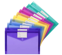Carpeta de Archivo Transparente de Plástico, Tamaño Carta A4, Sobre para Documentos con Bolsillo para Etiquetas, Bolsa de Almacenamiento para Oficina en Casa