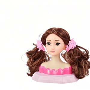 Peau blanche africaine personnalisée <span class=keywords><strong>belle</strong></span> fille tête de poupée maquillage coiffure poupée jouet ensemble de jeu avec accessoires de déguisement de mode - Product Image 2
