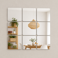 Décoration murale DIY pour la maison, autocollants muraux en miroir carré 3D en acrylique, autocollants muraux rectangulaires 3D à la mode, imperméables et écologiques