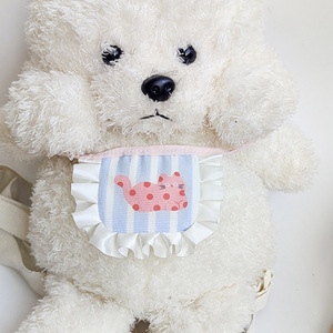 ผ้ากันเปื้อนสัตว์เลี้ยงสำหรับฤดูร้อน ผ้าเช็ดน้ำลายสำหรับแมวและสุนัข ทำจากผ้าโพลีเอสเตอร์ งานแฮนด์เมด ลายการ์ตูนน่ารัก พร้อมปกผ้าลูกไม้ - Product Image 3