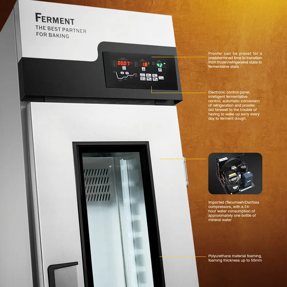 Équipement d'essai personnalisé réfrigéré avec chauffage Machine de fermentation Boulangerie Pain Donut Retardateur Pâte Proofer