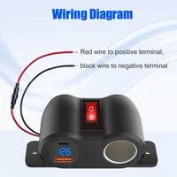 Adaptateur de chargeur de voiture PD Quick 3.0 120W, allume-cigare, charge rapide, ports USB-A/USB-C, OLIVER, compatible 12/24V, voltmètre marche/arrêt