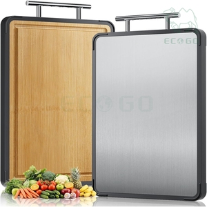 Tablas de Cortar de Metal Personalizadas de Doble Cara, Tabla de Cortar de Bambú y Titanio para Cocina, Apta para Grabado - Product Image 5