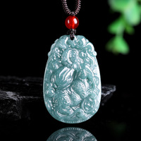 Pendentif Tiba en Jadeite Bleu Eau de Grade A Naturel, Tungstène, 12 Signes du Zodiaque, Petites Breloques Zodiaque en Jade Glutineux