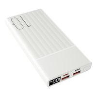 Batteries externes portables en plastique 10000 mAh avec affichage numérique et double port USB 2026