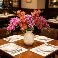 Tige d'orchidée Phalaenopsis artificielle réaliste au toucher doux, fleurs artificielles pour la décoration de la maison, la table de bureau, le vase, les cadeaux d'anniversaire de mariage