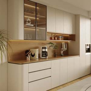 Mueble de Madera Moderno Estilo Francés para Dormitorio, Mueble de Almacenamiento para Vino y Vajilla, Estantes Extraíbles para Sala de Estar y Villas - Product Image 2