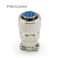PSCCONN MX12 MX15 MX23 MX33 4 8 12 55 Pin IP67 Konektor Vakum Hermetis Tahan Air untuk Penerbangan, Soket Kaca Sinter, Konektor Bundar