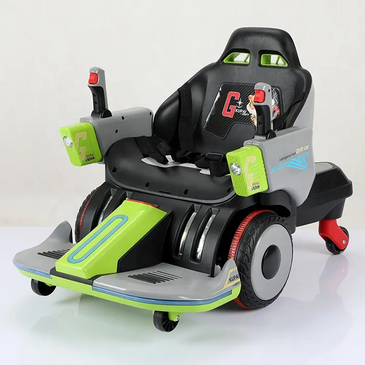 Nuovo 4 ruote 360 giro su elettrico Drift auto telecomando per bambini Go kart luce LED 12V batteria Scooter