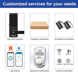 Moderner Stil Hochwertiger Aluminium-Hebelgriff-Schloss 3D Smart Tuya Fingerabdruck-Technologie für Holztür WLAN-Kamera Cloud-Daten - Product Image 6