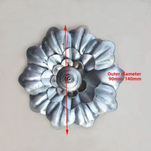 Accessoires décoratifs en fer forgé, vis florales multicouches estampées, motifs trompette, liane, <span class=keywords><strong>rose</strong></span>, <span class=keywords><strong>jacaranda</strong></span> - Product Image 1