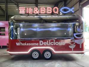 Fully Equipped Mobile Kitchen Shawarma BBQ Food Trailer Taco Food Kiosk Pizza Coffee Cart for Balcony Outdoor <b>Space</b> Candy Chips - Product Image 2