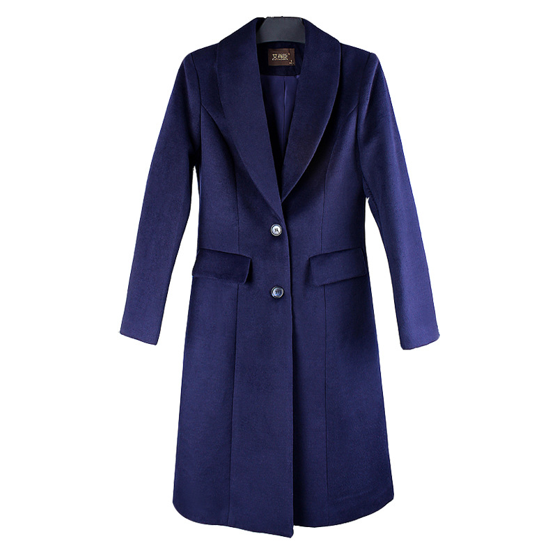 2023 Wholesale Custom Slim Blazer Clothing Design Long Wool Coat Women Winter Customizable Fashion Dress