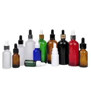 Small vial 15ml green blue clear amber round dropper glass bottle for essential oil bottle