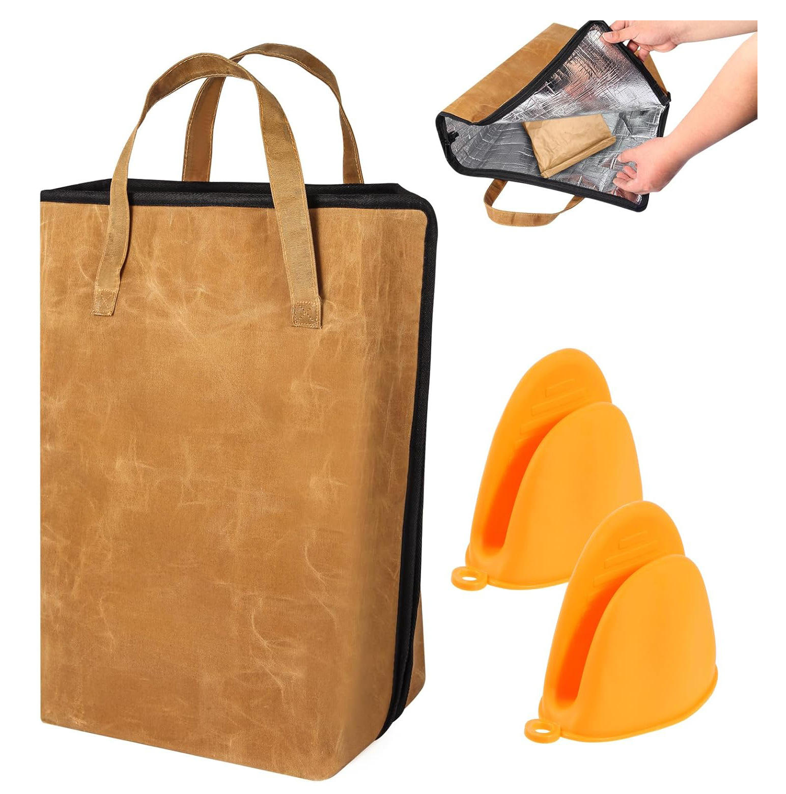 Brown oil wax canvas material