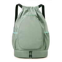 Sac à dos Pickleball avec cordon de serrage, sac de sport en nylon résistant à l'eau, poche avant pour raquette, grande capacité pour la salle de sport et les voyages