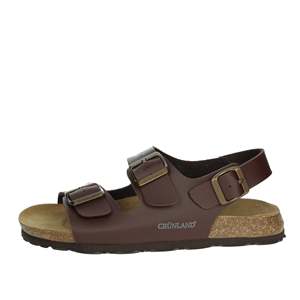Sandales pour hommes Grnl SB3005-40 en cuir marron avec boucle et sangle, chaussures confortables - Product Image 1