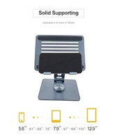 Support de tablette de bureau en Aluminium, support de téléphone Portable pliable et réglable avec Base rotative à 360