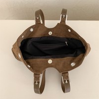 Tas Kain Suede Imitasi Model Baru Retro Vintage, Tas Tote Motif Leopard Stylish, Tas Selempang Wanita dengan Pegangan dan Tali Bahu