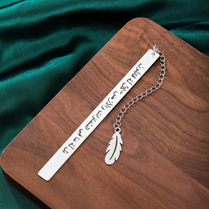 Thép Không Gỉ Kỳ Nghỉ Trang Trí Bookmark Tùy Chỉnh Kim Loại Lá Bookmark Thép Lụa Màn Hình In Ấn Kinh Doanh Thời Trang Quà Tặng - Product Image 6