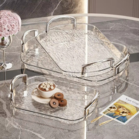 Plateau en plastique de luxe léger avec poignée, plateau à thé haut de gamme à double anse pour la maison, assiette de service, restaurant commercial, assiette épaisse