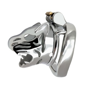 Jaula de Castidad Metálica 2022, Dispositivo de Castidad Masculino, Anillo para Pene Pulido a Mano, Jaula para Pene con Forma de Tigre para Hombre - Product Image 5