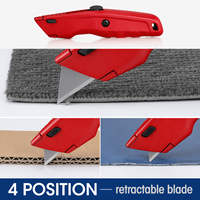 Couteau utilitaire rétractable en alliage de zinc robuste avec logo personnalisé OEM, avec 10 lames de rechange SK5 pour entrepôt et construction