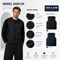 Veste sans manches pour homme pour l'automne, couleur unie, style sportif, polyester/coton, simple boutonnage, rembourrage en duvet