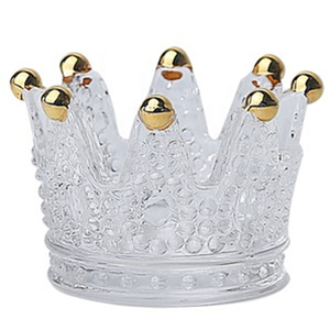 Высококачественный роскошный золотой стеклянный подсвечник в форме короны, прозрачный держатель для свечей - Product Image 5