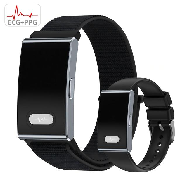 Screenless Smart Fitness Tracker with ECG Heart Rate SpO2 Sleep Monitoring, Waterproof Knitted Band for 24/7 Health Tracking
