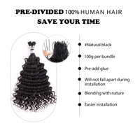 Cheveux Humains Pré-Divisés en Vrac Anhui Orient pour Tresses Boho, Locs Boho Bouclées, Tresses au Crochet Boho, Extensions de Cheveux Humains