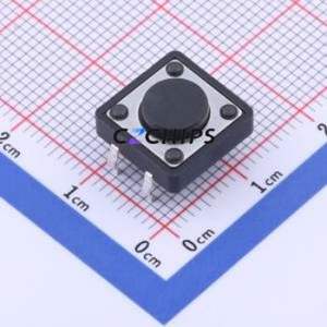 GT-TC152B-H045-L1 Tactile Switch Through hole-4P,12x12mm Switch Single Pole Single Throw Round Button 2.5N Through Hole - Product Image 1