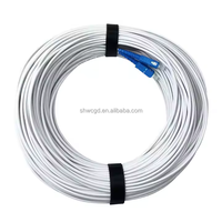 Kabel Drop FTTH putih, kabel Patch serat optik dengan konektor Sc/APC Sc/Upc 30m