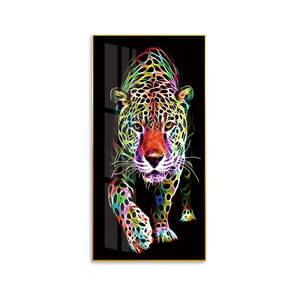 Peinture décorative moderne de lion imprimée, grande peinture en porcelaine cristalline d'<span class=keywords><strong>animaux</strong></span> <span class=keywords><strong>sauvages</strong></span> pour la décoration du salon - Product Image 1