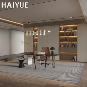Escritorio HAIYUE Fácil de Ensamblar con Iluminación LED, Librero de Pared Completo, Librero Curvo Semiabierto para Estudio u Oficina en Casa - Product Image 2