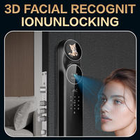 Serrure de porte intelligente WiFi avec interphone vidéo, affichage dynamique, caméra œil de chat, étanche IP65, en aluminium 6085 pour maison et bureau