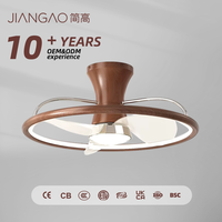 Ventilateur de plafond LED moderne de 21 pouces avec lumière, 6 vitesses, télécommande, 3 pales, DC, en bois de noyer, intelligent, 60x60, pour chambre à coucher, contrôle par application