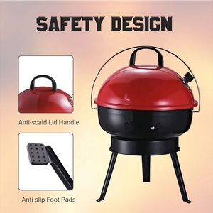 Portable métal Camping arrière-cour <span class=keywords><strong>barbecue</strong></span> gril trépied pliant extérieur cuisson gril poudre revêtement charbon de bois bouilloire <span class=keywords><strong>Barbecue</strong></span> gril - Product Image 4