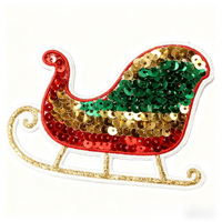 Patch brodé à sequins en forme d'élan, thème Joyeux Noël, personnalisable, vente en gros