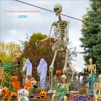 Nouveautés transfrontalières : Grand squelette en plastique de 240 cm pour fête d'Halloween, accessoires de décoration pour maison hantée, Chine