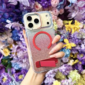 Coque de protection intégrale magnétique transparente à paillettes brillantes avec cadre souple et dos <span class=keywords><strong>rigide</strong></span> pour iPhone 17 Pro Max 16 15 14 13 - Product Image 2