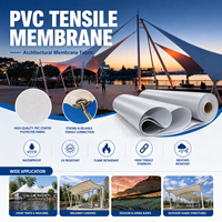 Tissu de membrane enduit PVDF haute résistance, imperméable et résistant à la traction pour abri de voiture et couverture de toit de stade