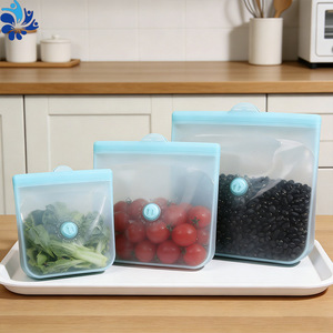 Silicone Food Storage Bags Small Medium Large <b>Set</b> <b>Microwave</b> Safe For Grains Vegetables Fruits Kitchen Use - Product Image 3