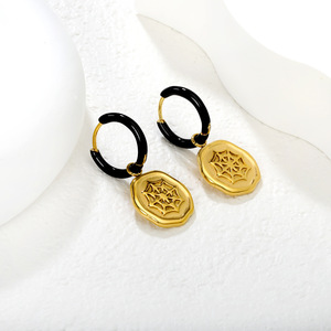 European American Style Oval Spider Web <b>Necklace</b> Earring Set Zinc Alloy Women's Party Jewelry Fashion <b>Statement</b> Piece - Product Image 2