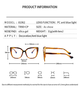 81062 monturas de gafas cuadradas <span class=keywords><strong>Retro</strong></span> para hombre, montura de gafas ópticas TR90 para mujer, gafas graduadas personalizadas para ordenador - Product Image 5