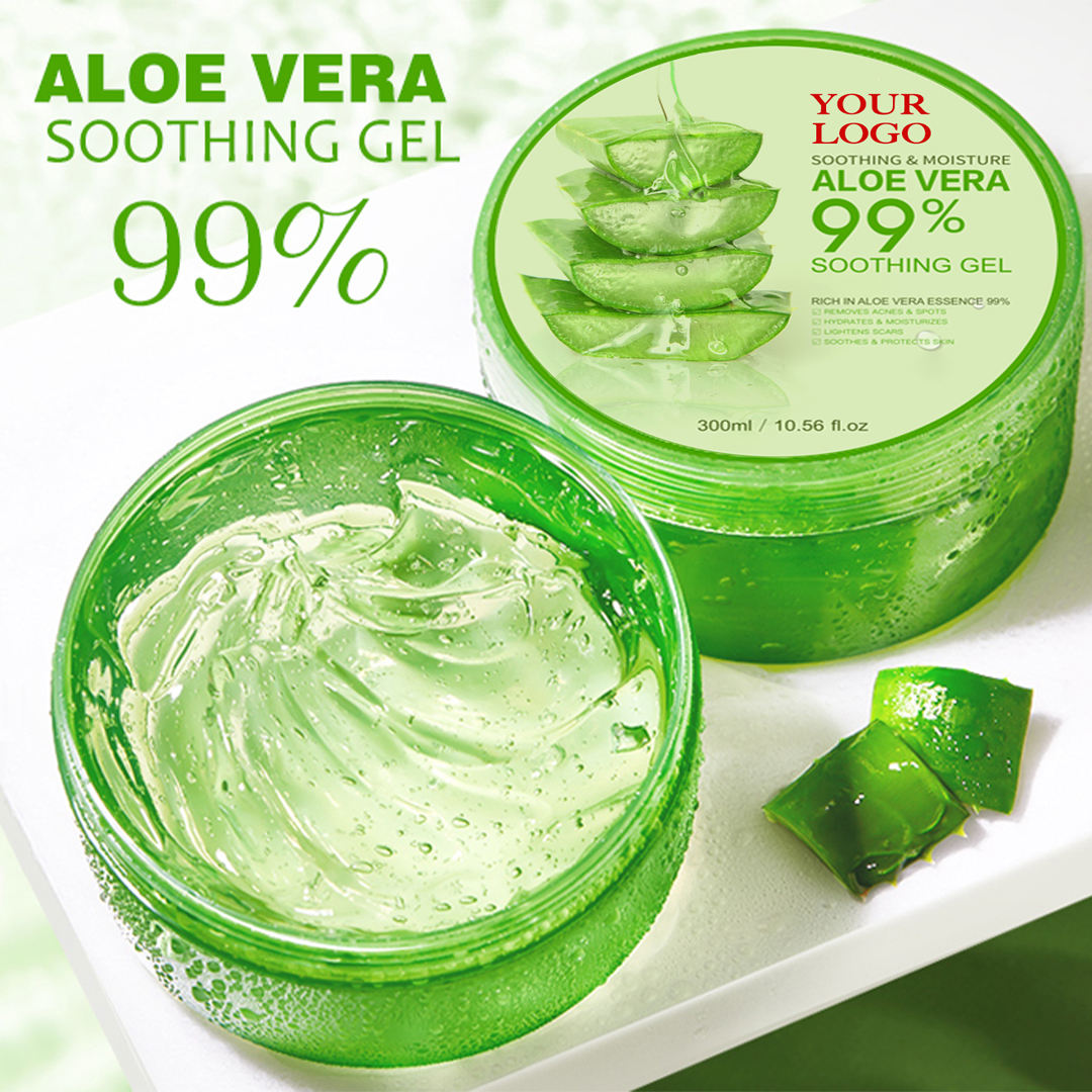 Private Logo Skin Lightening Smoothing Gel Aloe Vera Face Cream Natural Organic 99% Pure Aloe Vera Gel For Face Care 