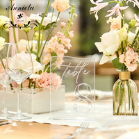 ANNIELU – Panneaux de table de mariage 3D en acrylique de bonne qualité avec numéros et support pour décoration de table de réception, fête ou événement